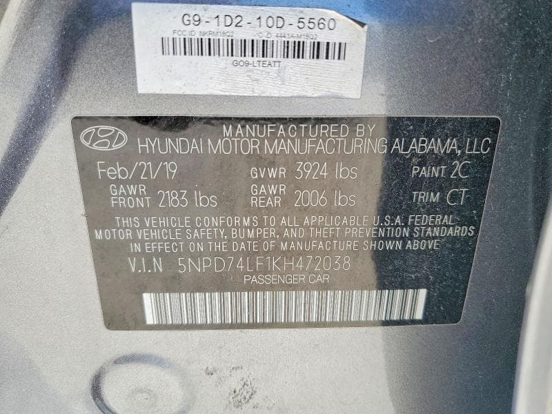 2019 HYUNDAI ELANTRA SE 12