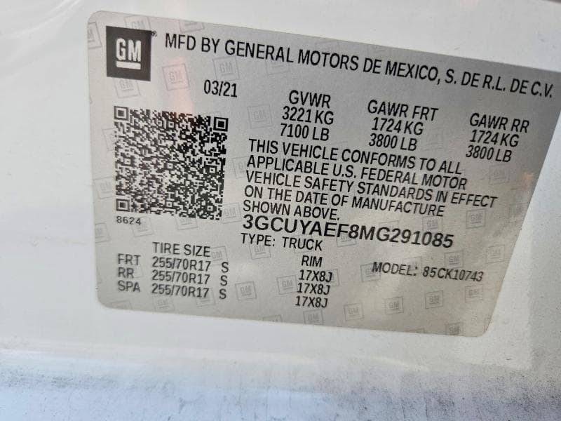 2021 CHEVROLET SILVERADO K1500 12