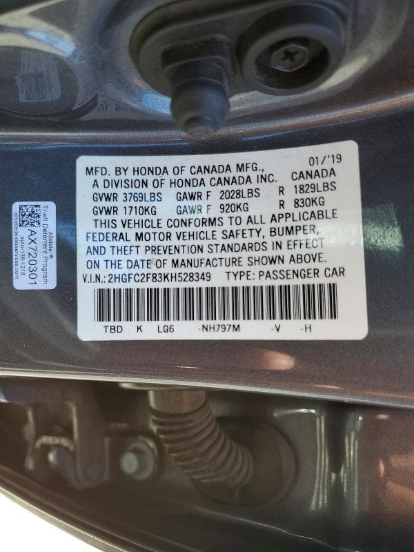 2019 HONDA CIVIC SPORT 12