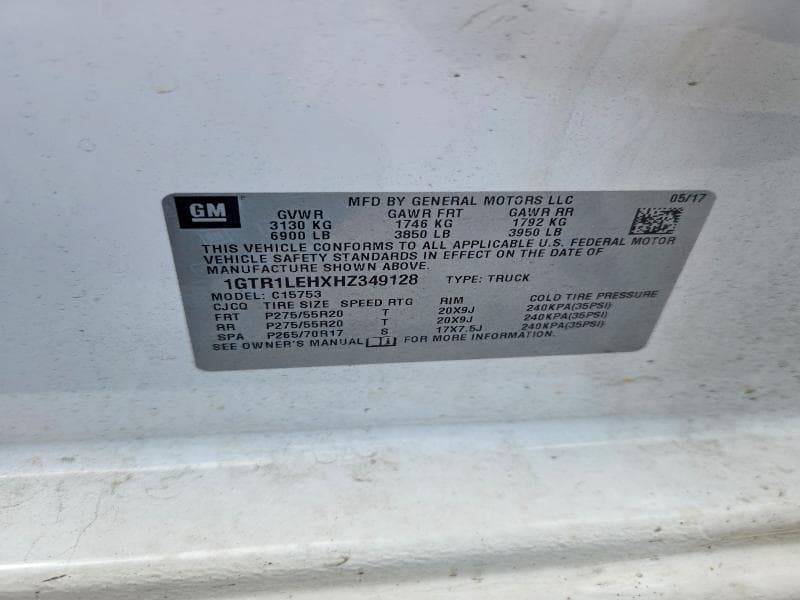 2017 GMC SIERRA C1500 12