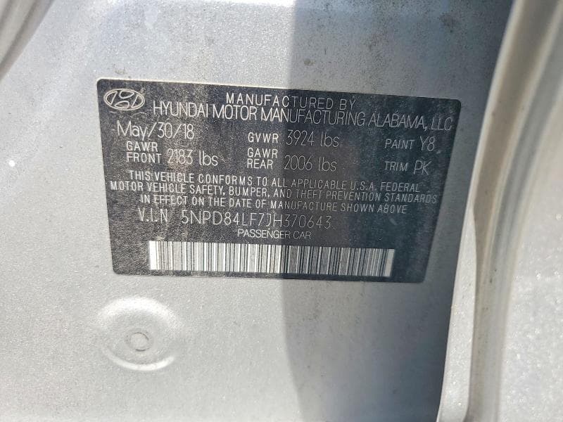 2018 HYUNDAI ELANTRA SEL 12