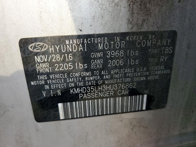 2017 HYUNDAI ELANTRA GT BASE 12
