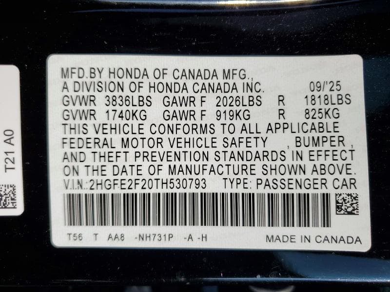 2026 HONDA CIVIC LX 12