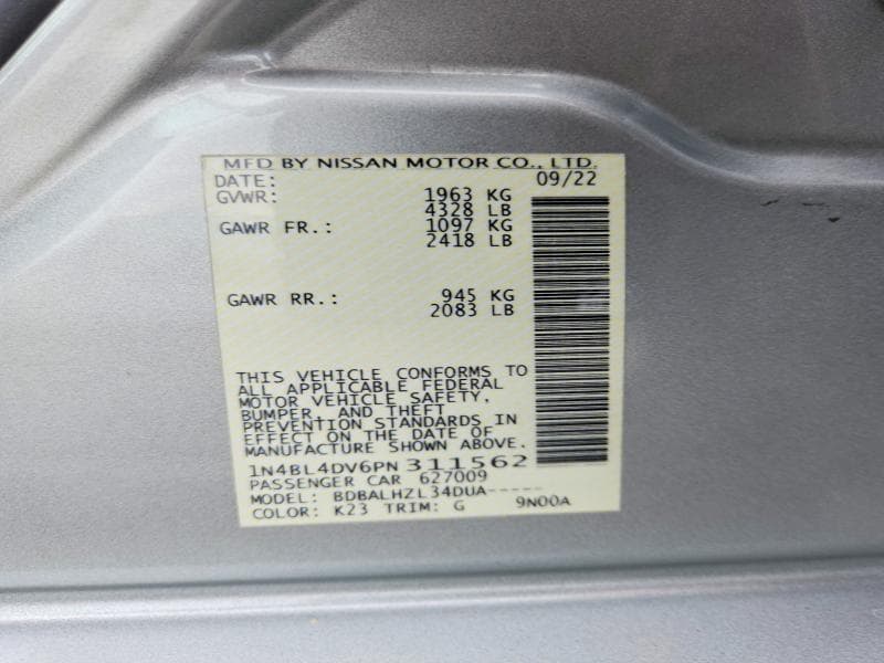 2023 NISSAN ALTIMA SV 13