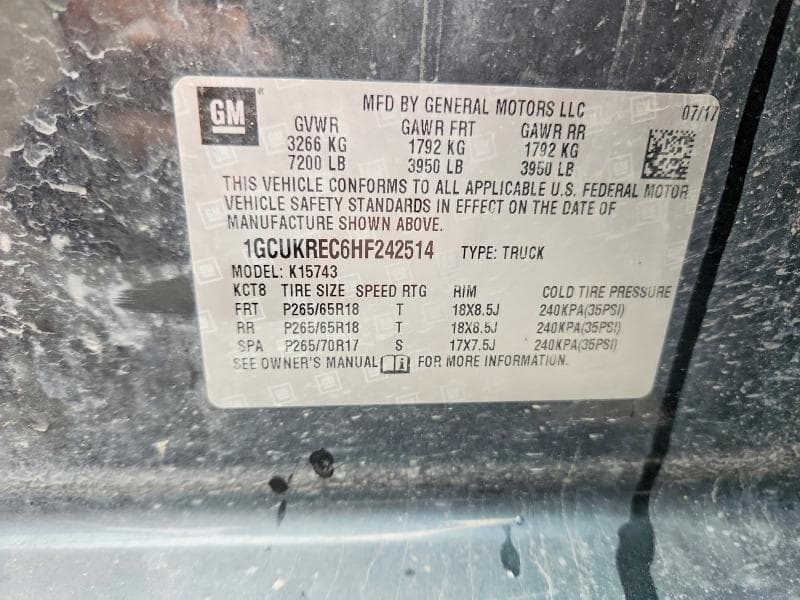 2017 CHEVROLET SILVERADO K1500 LT 12