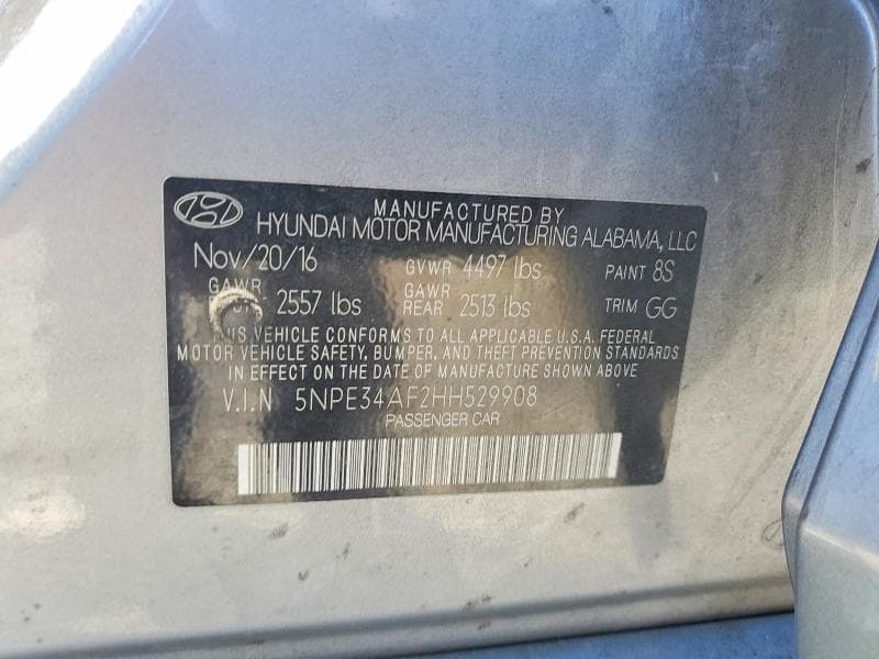 2017 HYUNDAI SONATA SPORT 12