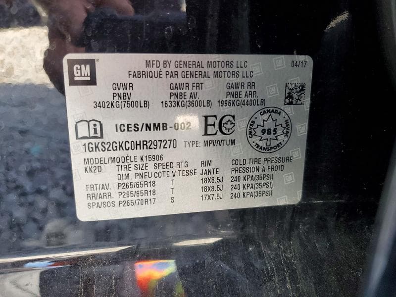 2017 GMC YUKON XL K1500 SLT 13