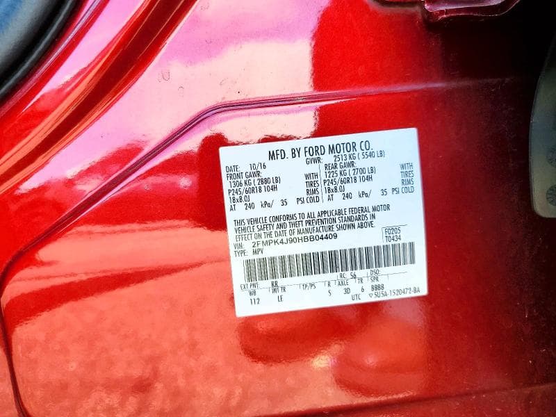 2017 FORD EDGE SEL 12