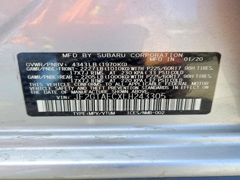 2020 SUBARU CROSSTREK PREMIUM 13