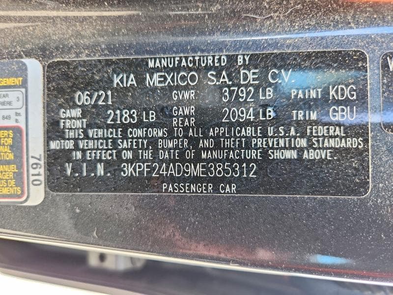 2021 KIA FORTE LXS 12