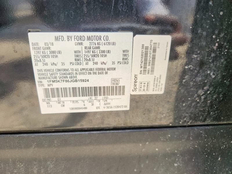 2018 FORD EXPLORER LIMITED 13