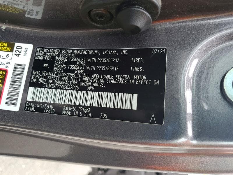 2021 TOYOTA SIENNA LE 14