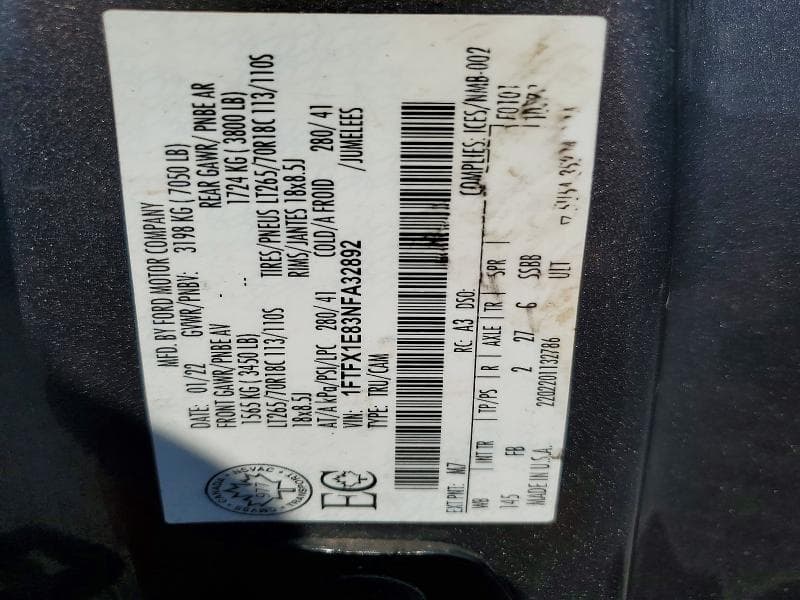 2022 FORD F150 SUPER CAB 12