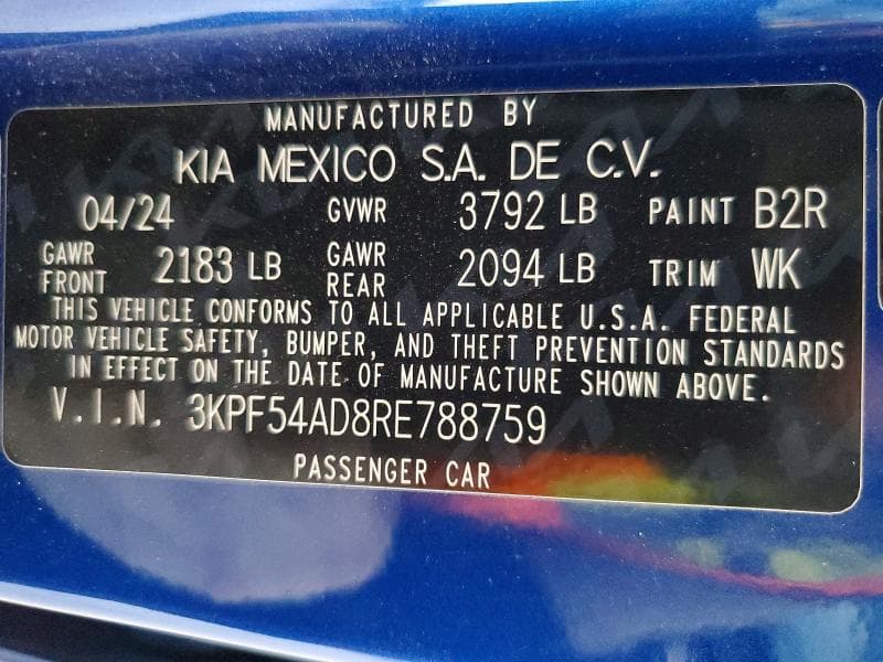 2024 KIA FORTE GT LINE 12