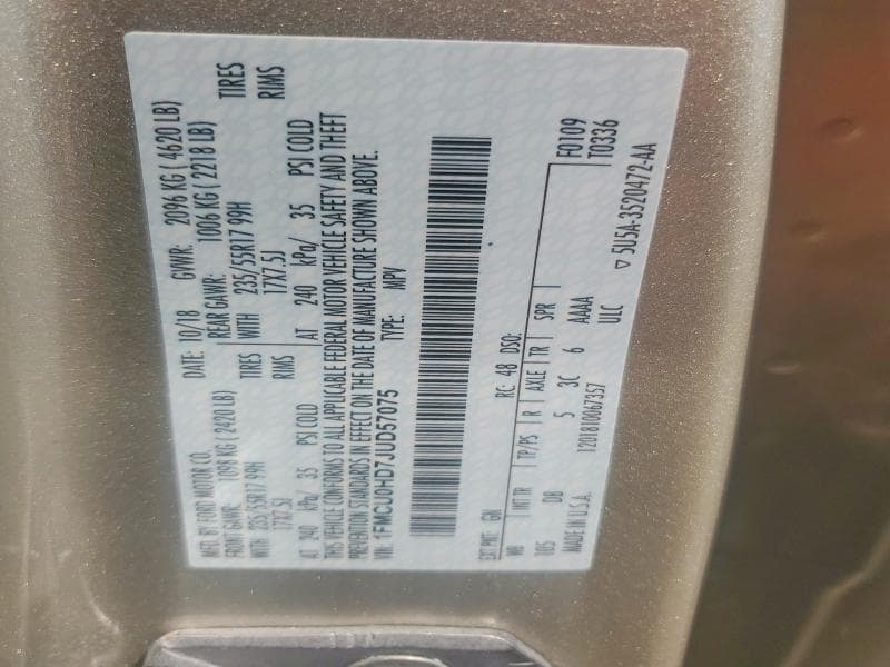 2018 FORD ESCAPE SEL 13