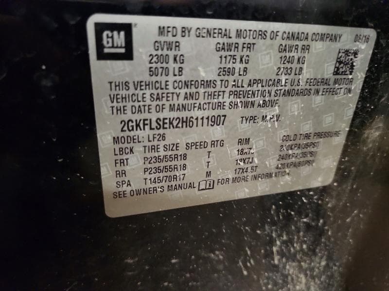 2017 GMC TERRAIN SLE 13