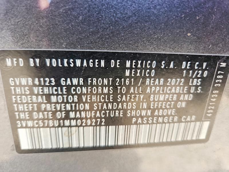 2021 VOLKSWAGEN JETTA S 12