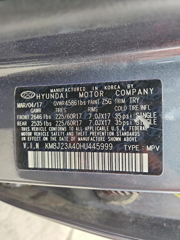 2017 HYUNDAI TUCSON SE 13
