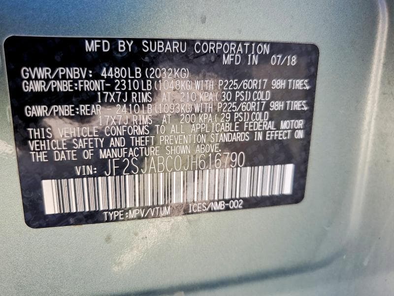 2018 SUBARU FORESTER 2.5I 14