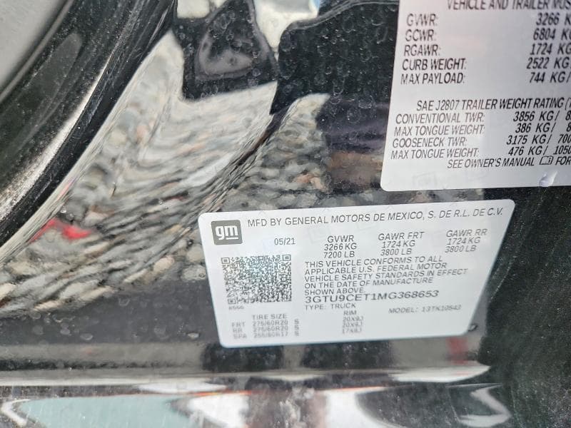 2021 GMC SIERRA K1500 ELEVATION 12