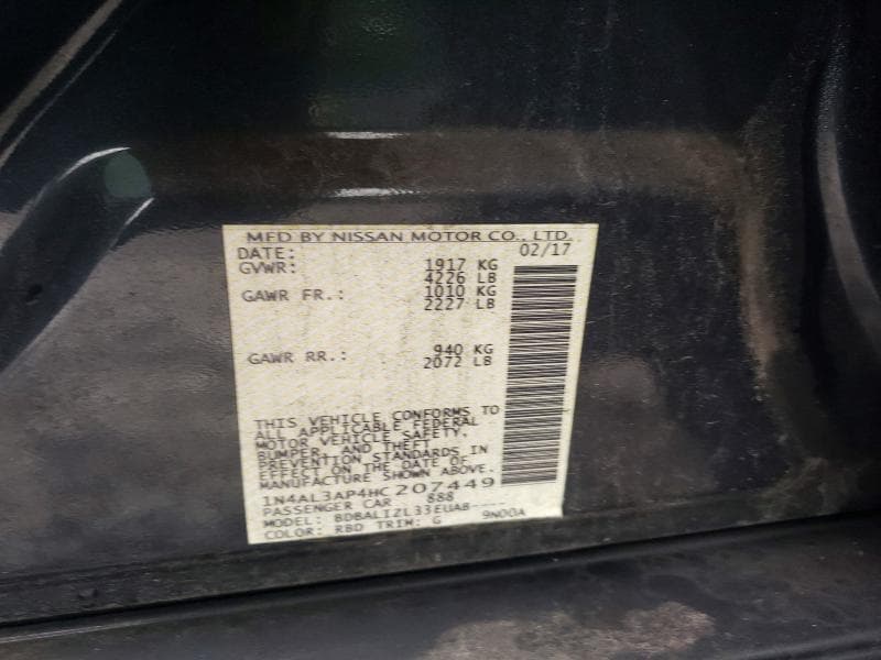 2017 NISSAN ALTIMA 2.5 SV 13