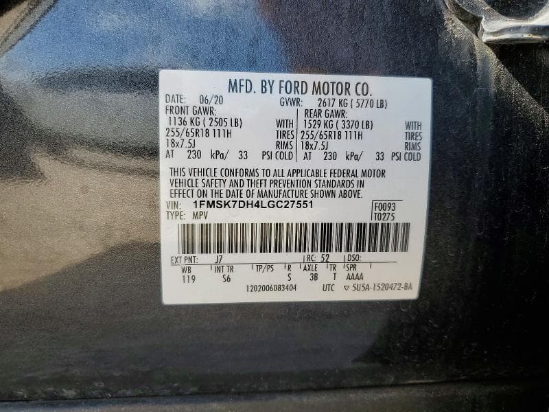 2020 FORD EXPLORER XLT 13