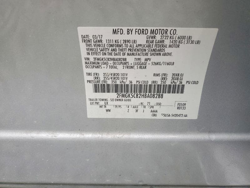 2017 FORD FLEX SEL 14