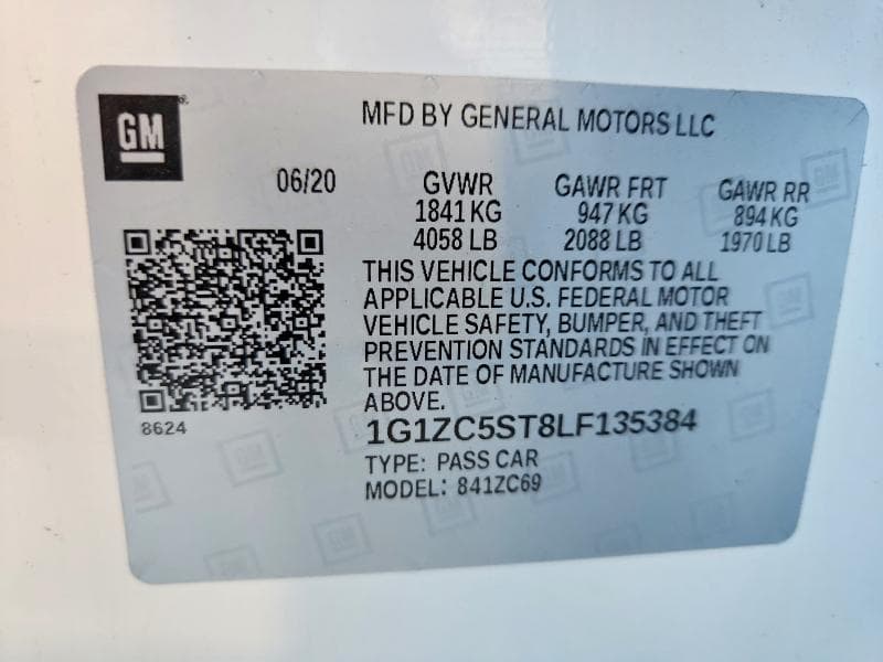 2020 CHEVROLET MALIBU LS 12