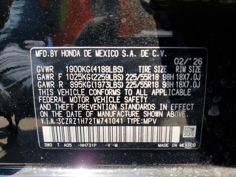 2026 HONDA HR-V EXL 14