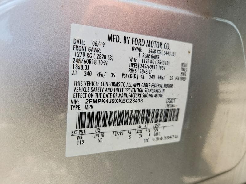 2019 FORD EDGE SEL 13