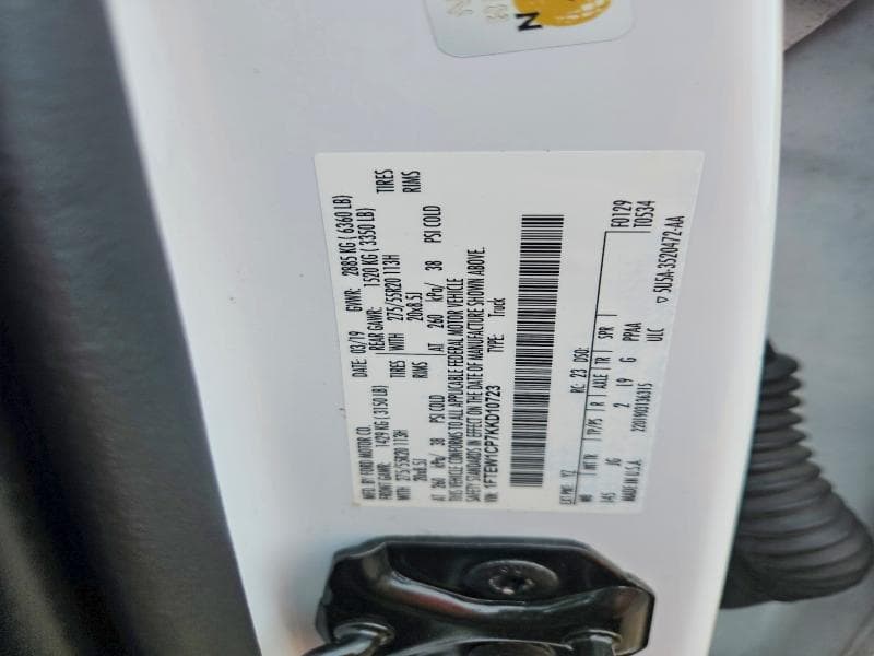 2019 FORD F150 SUPERCREW 12