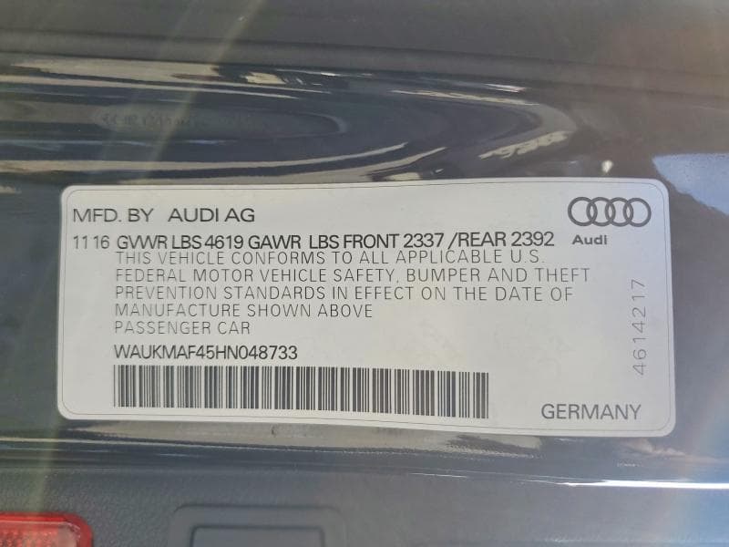 2017 AUDI A4 ULTRA PREMIUM 12