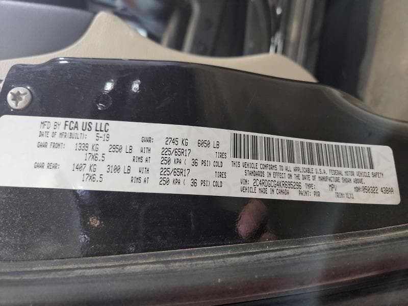 2019 DODGE GRAND CARAVAN SXT 13