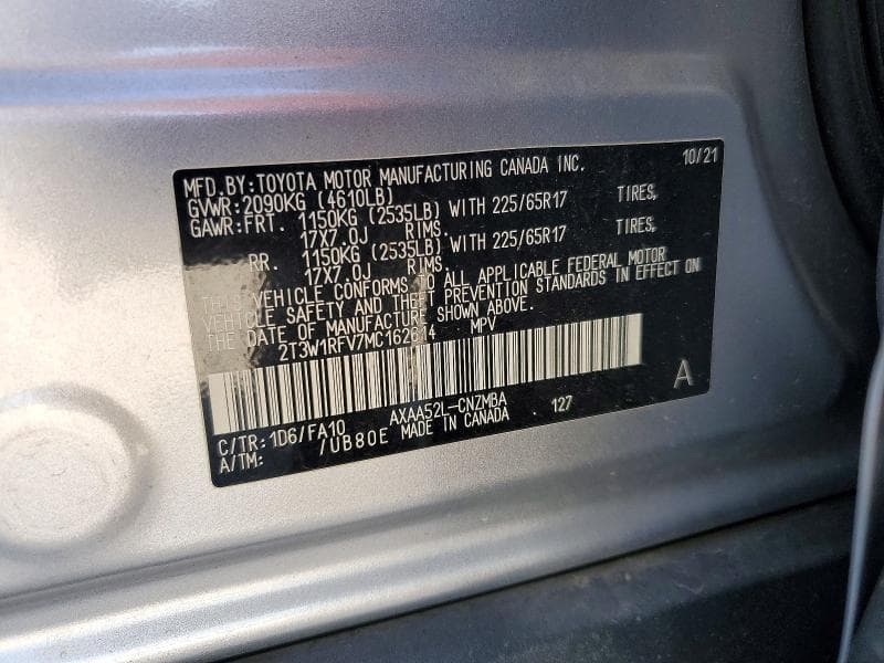 2021 TOYOTA RAV4 XLE 14