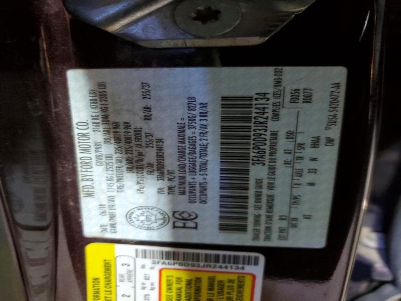 2018 FORD FUSION TITANIUM/PLATINUM 12