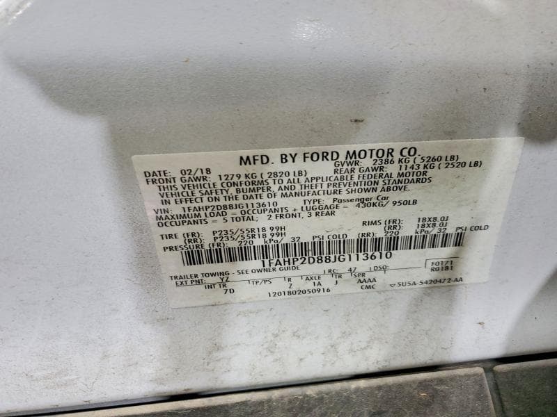 2018 FORD TAURUS SE 13
