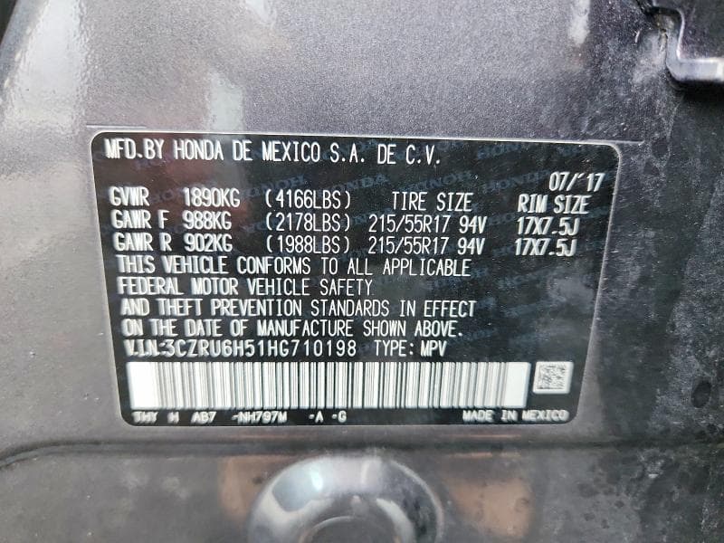 2017 HONDA HR-V EX 12