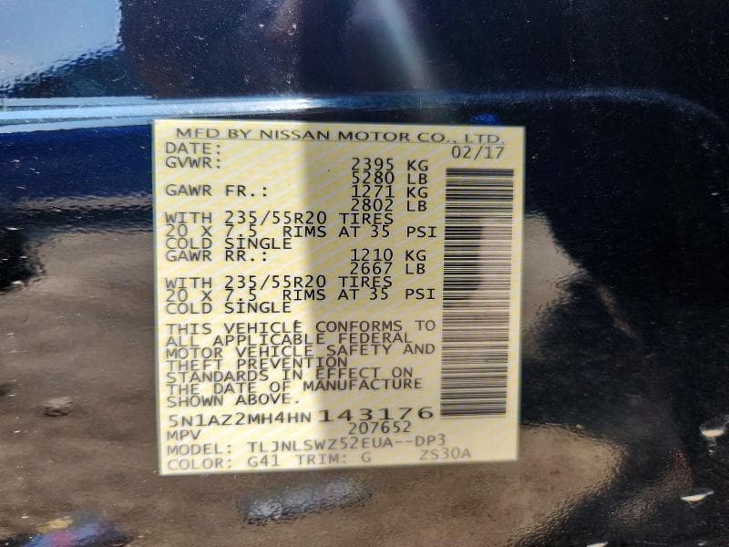 2017 NISSAN MURANO PLATINUM 12