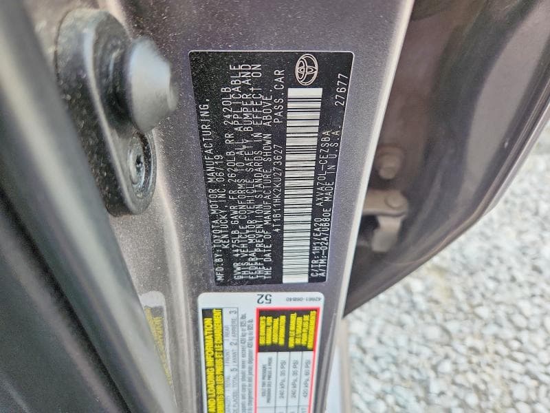 2019 TOYOTA CAMRY SE 13