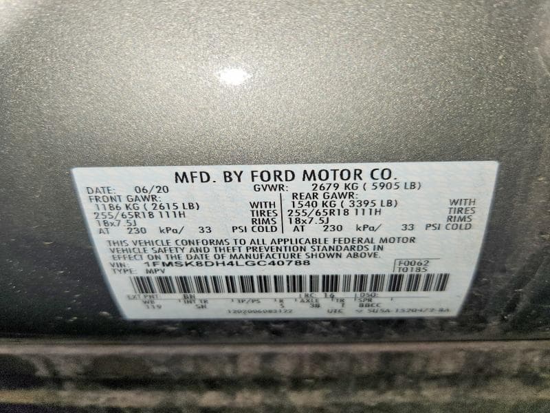 2020 FORD EXPLORER XLT 13