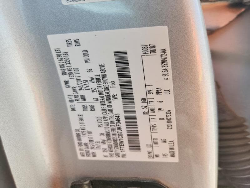 2018 FORD F150 SUPERCREW 12