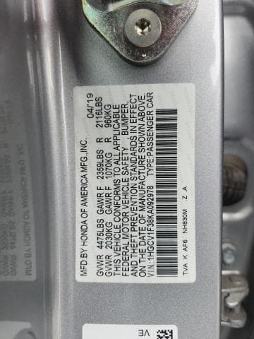 2019 HONDA ACCORD 13