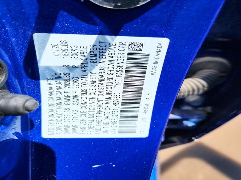 2020 HONDA CIVIC LX 13