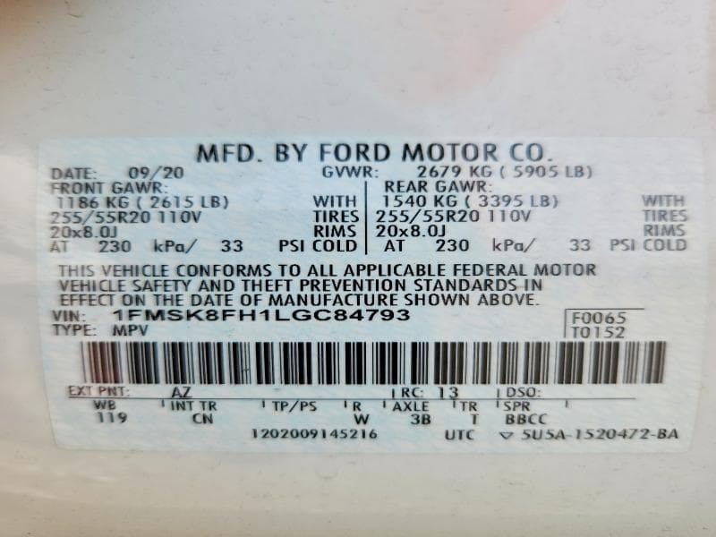 2020 FORD EXPLORER LIMITED 14