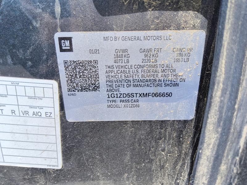 2021 CHEVROLET MALIBU LT 12
