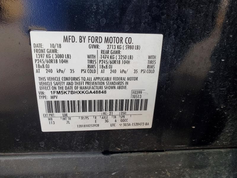 2019 FORD EXPLORER 12