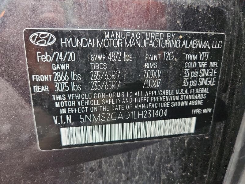 2020 HYUNDAI SANTA FE SE 13