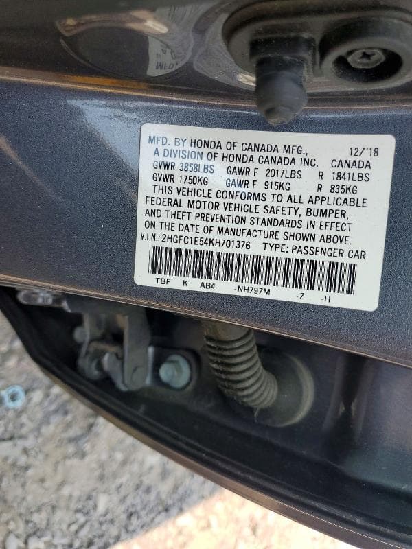 2019 HONDA CIVIC SI 12