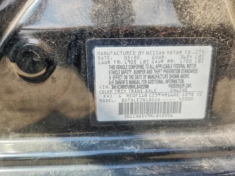 2022 NISSAN VERSA S 12