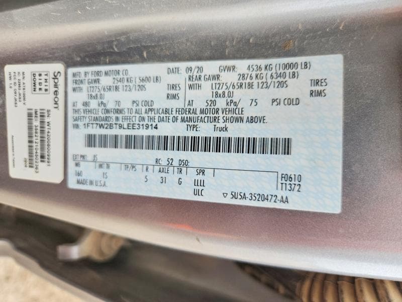 2020 FORD F250 SUPER DUTY 12